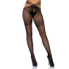 Leg Avenue - Bas Résille Fente Et Cuisses Dentelle Taille Unique